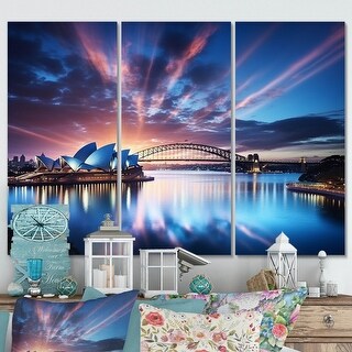 Designart "Australia Sydney Icons II" Australia Wall Art Living Room ...